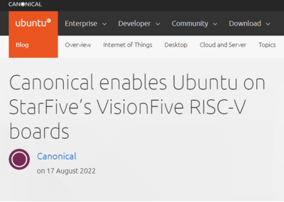 开源协作新篇章 Ubuntu 成功运行于赛昉科技 VisionFive RISC-V 开发板